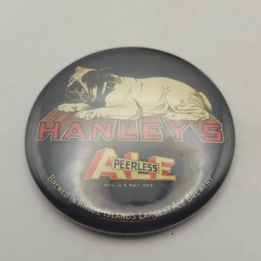 Hanley's Peerless Ale Bulldog Beer Advertising Magnet Rhode Island Breweriana